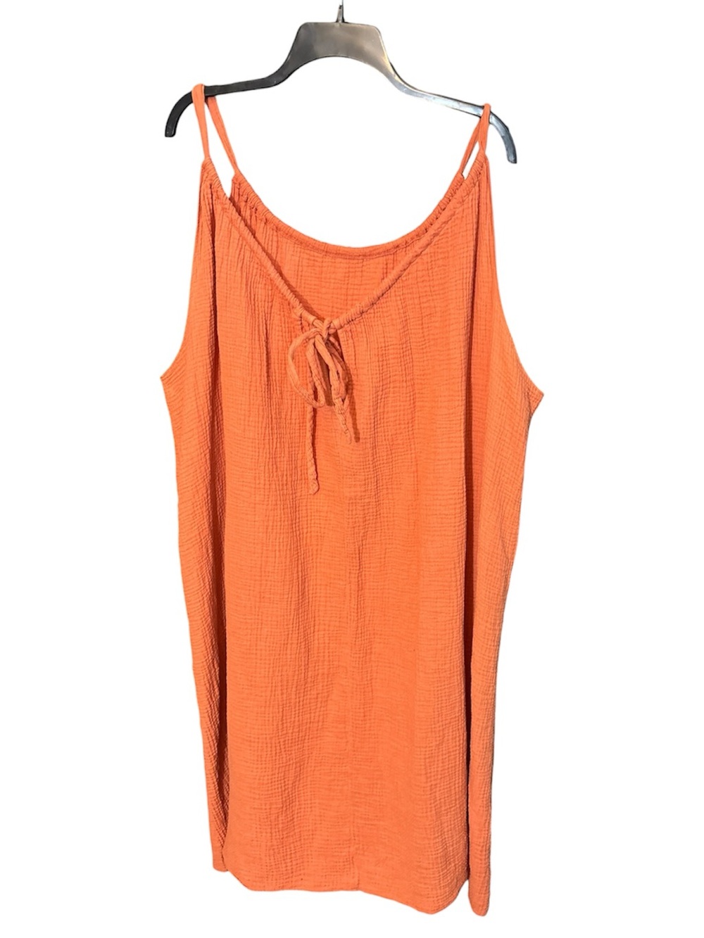 TORRID Orange Crinkle Cotton Gauze Cami Dress w Adjustable Straps- Tag Removed - Picture 3 of 5